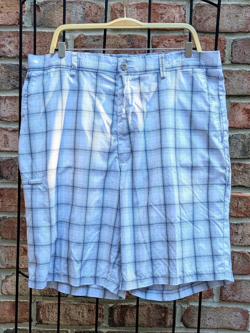 GranSlam Men's Plaid Shorts - Black, Gray and White - Size 36